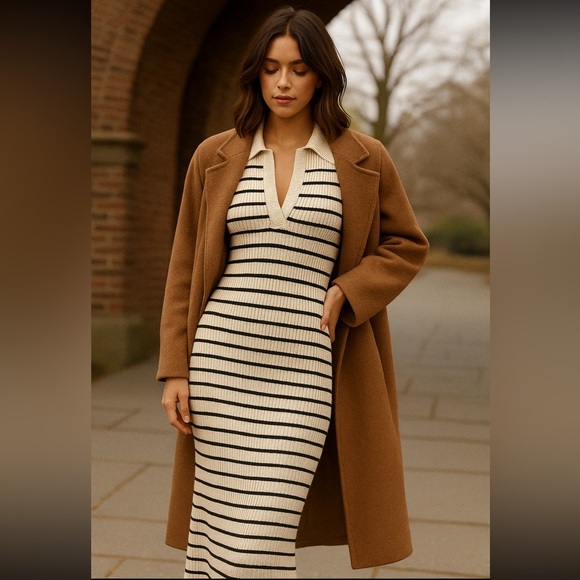 Joie Dresses & Skirts - Joie Black and Cream Striped Maxi Dress